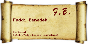 Faddi Benedek névjegykártya