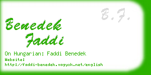 benedek faddi business card